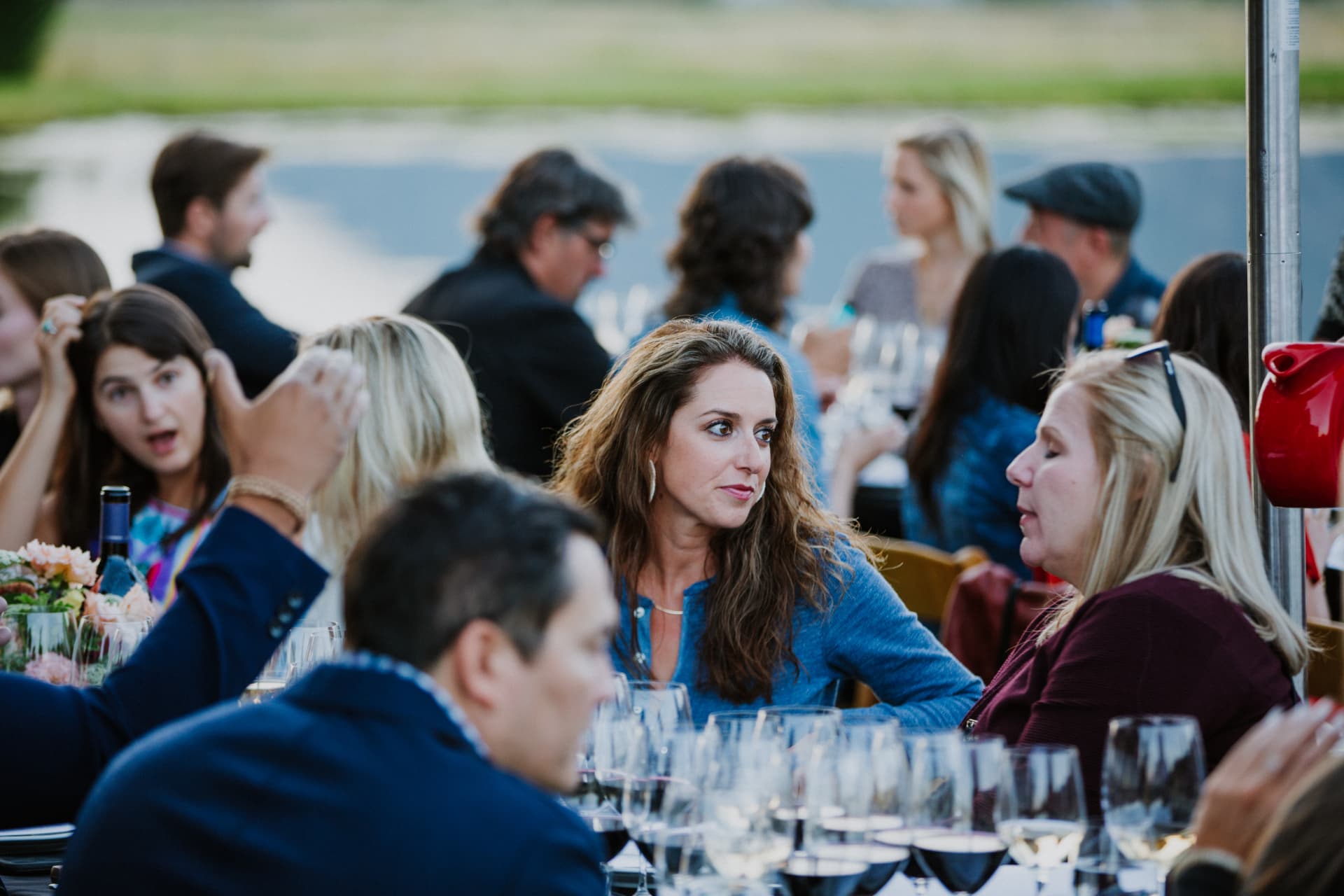Guests gathered at an outdoor event