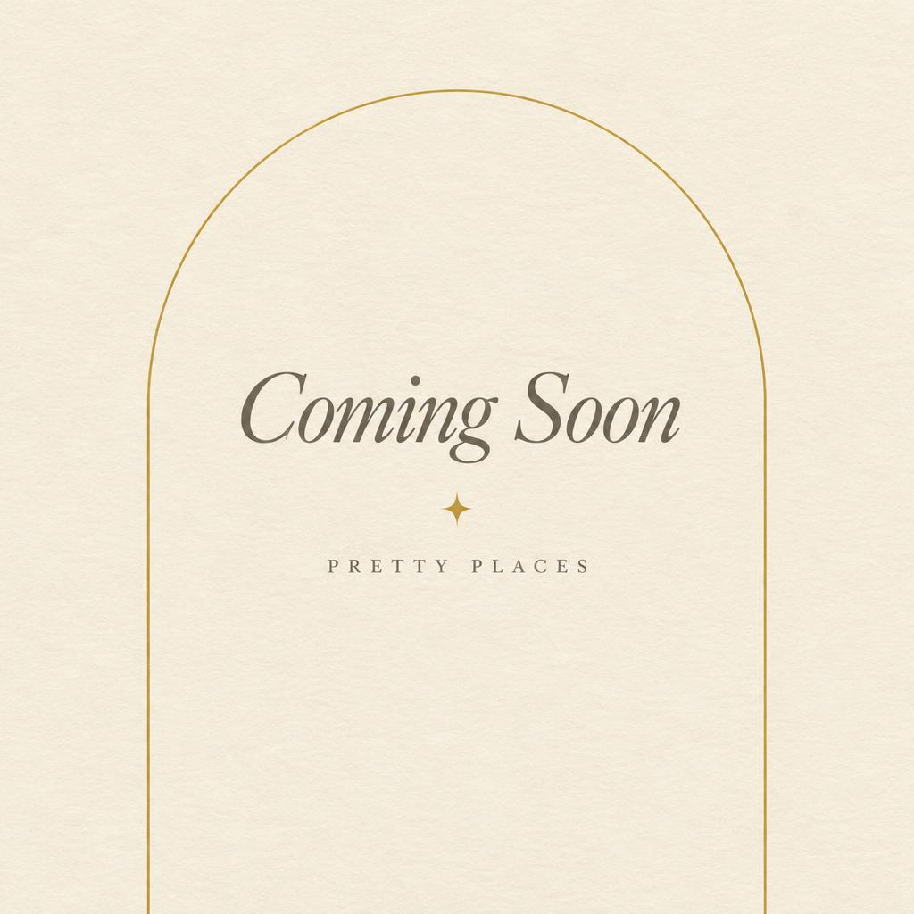 Elegant "Coming soon" placeholder graphic in the Pretty Places editorial style — venue photography will be added